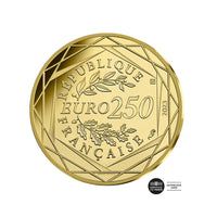 Pariser Olympischen Spiele 2024 - Die Flagge - Währung von 250 € Gold - BU - Wave 1