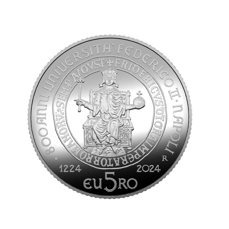 Italie 2023 - Monnaie de 5€ Argent - Université de Napoli - BE