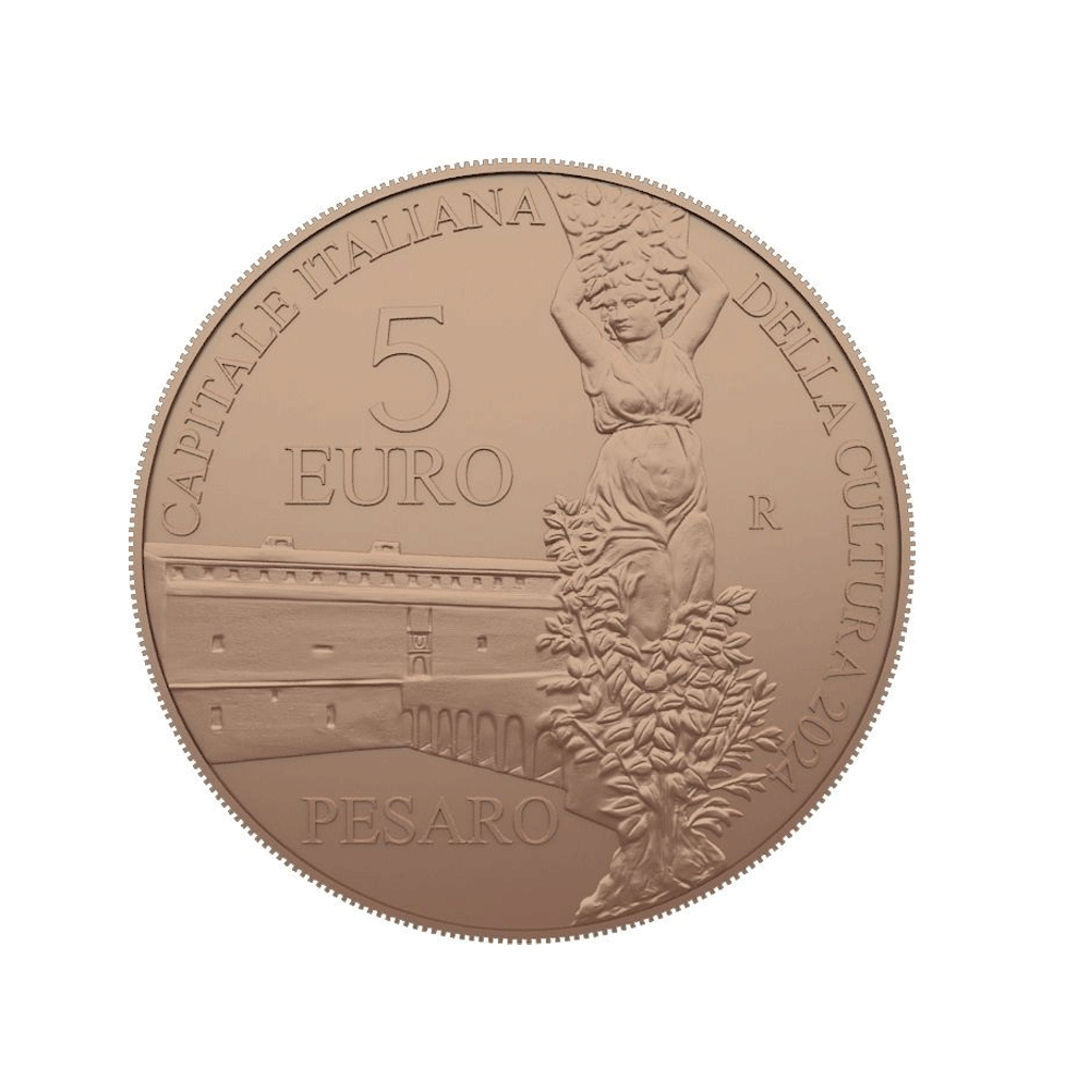 Italy 2024 - Currency of € 5 copper - Corner flower