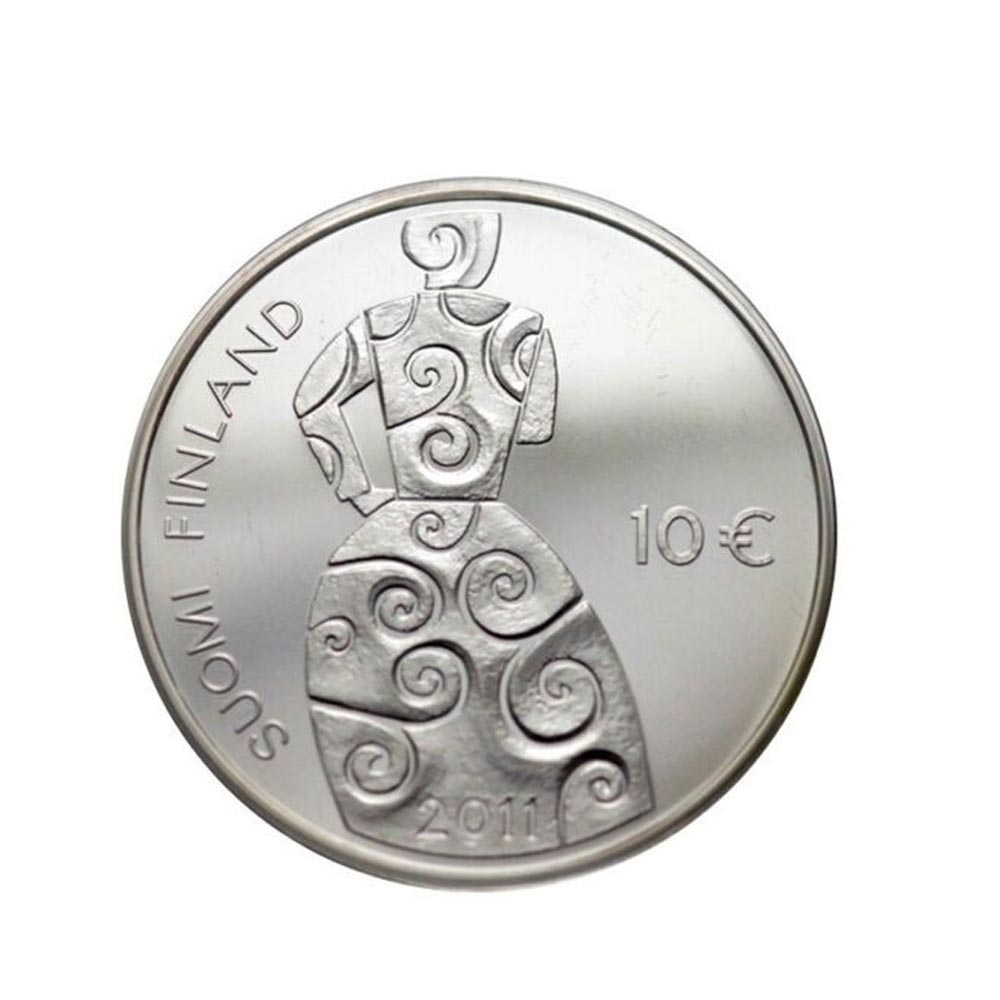 125 ° anniversario di nascita dello scrittore finlandese Hella Wuolijoki - valuta di 10 euro d'argento - Be 2011