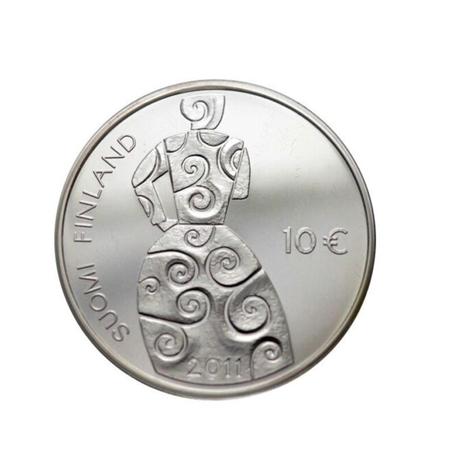 125è Anniversaire de naissance de l'écrivaine Finlandaise HELLA WUOLIJOKI -  Monnaie de 10 Euro Argent - BE 2011