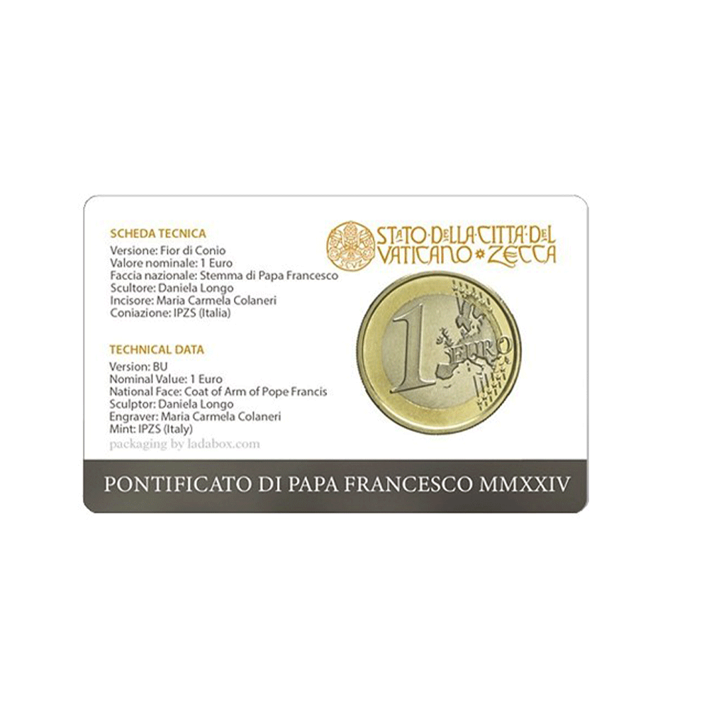 Vatican 2024 - Coincard de 1 Euro - Armoiries du pape François #3