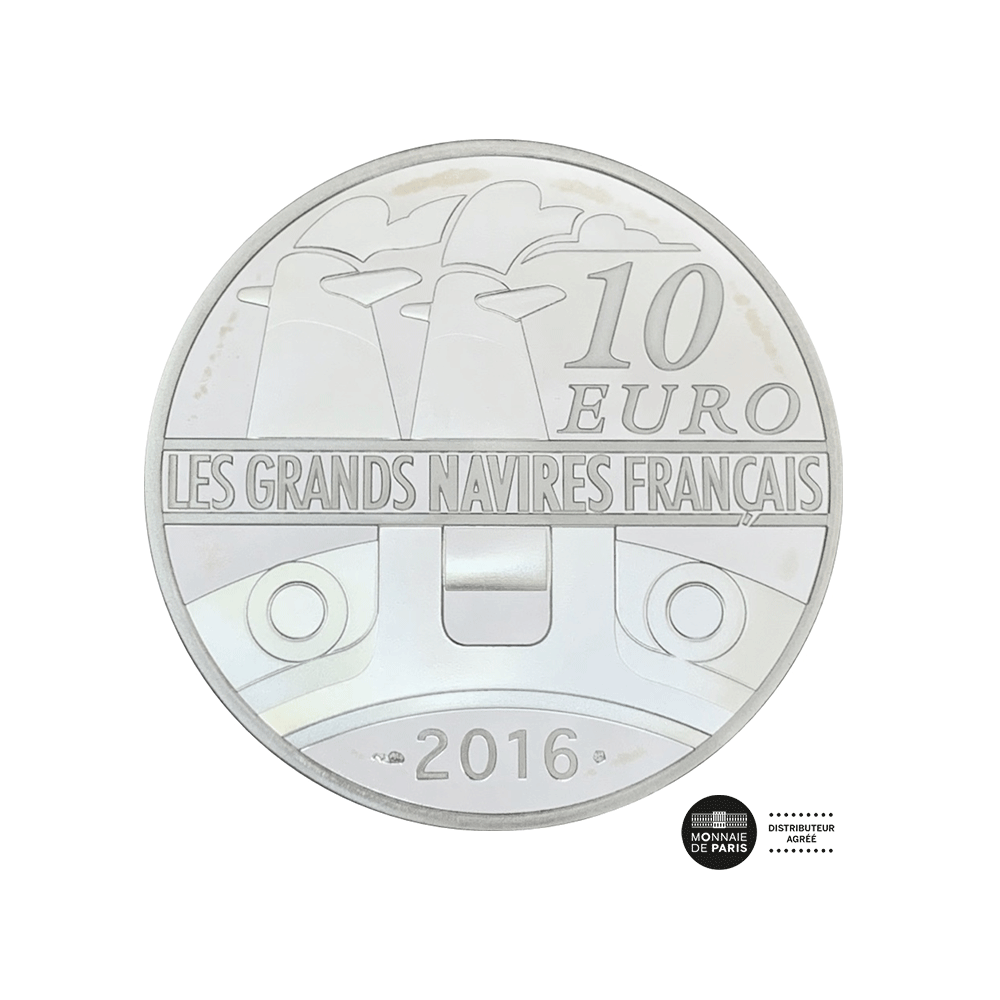 Grands Navires Français - Ile de France - Monnaie de 10€ Argent - BE 2016