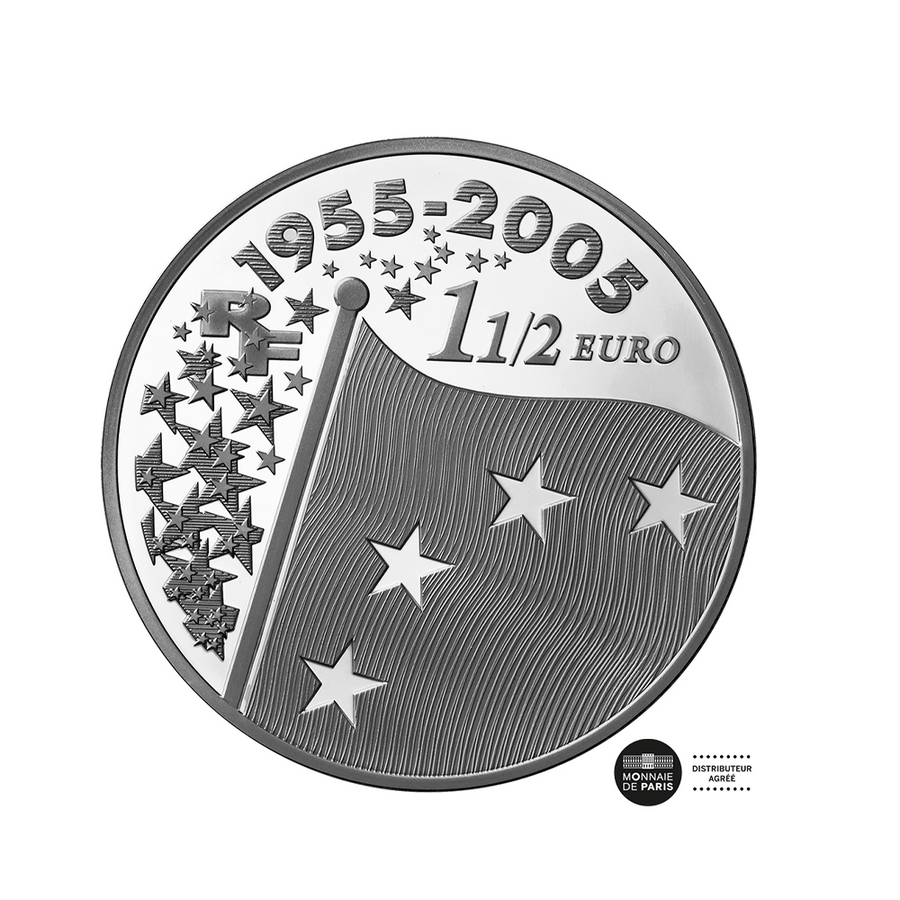 Europa - Drapeau Européen - Monnaie de 1,50€ Argent - BE 2005