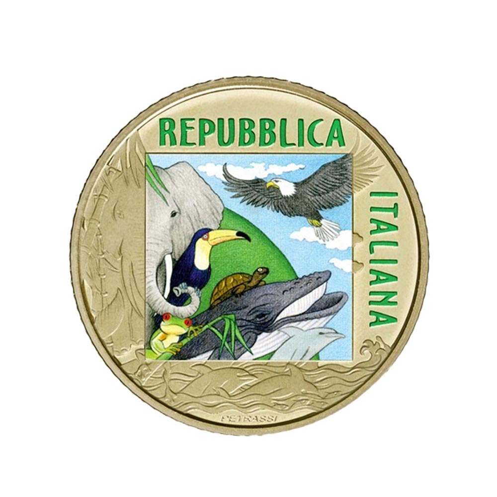 Italie 2023 - 5 Euro Commémorative - Eléphant d'Afrique - BE