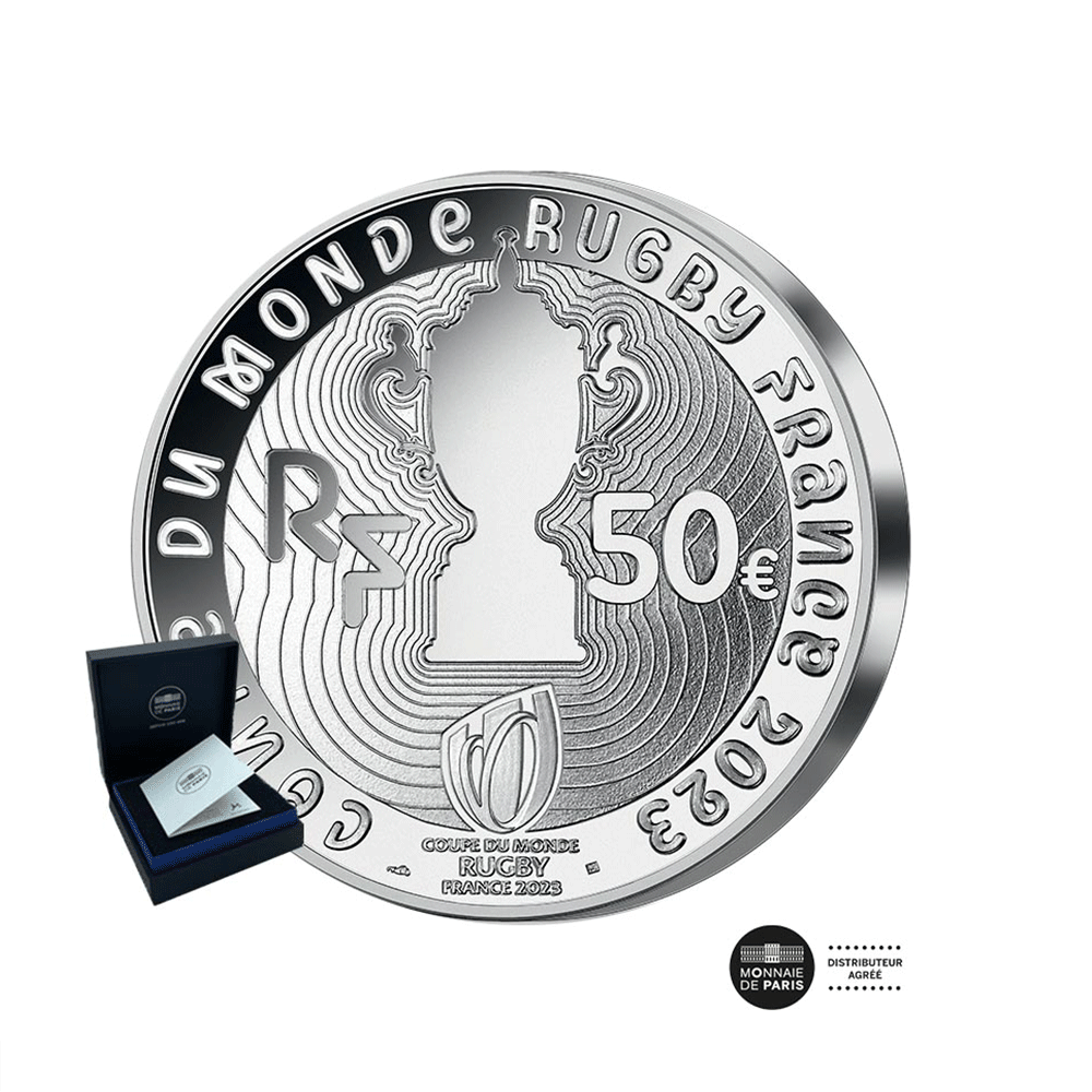 Le Tournoi de la Coupe du Monde de Rugby 2023 - Monnaie de 50€ Argent 5 Oz - BE 2023