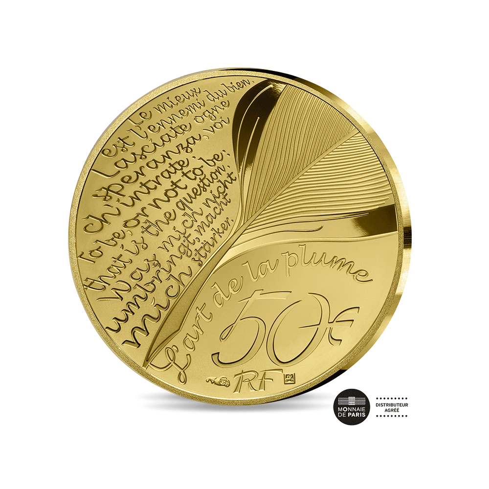 Art de la Plume 2026 - Agatha Christie - Monnaie de 50 Euros Or ¼ Oz - BE