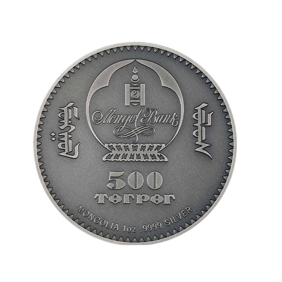 Evolution of Life - Nimravidae - Monnaie de 500 Togrog Argent - 2023