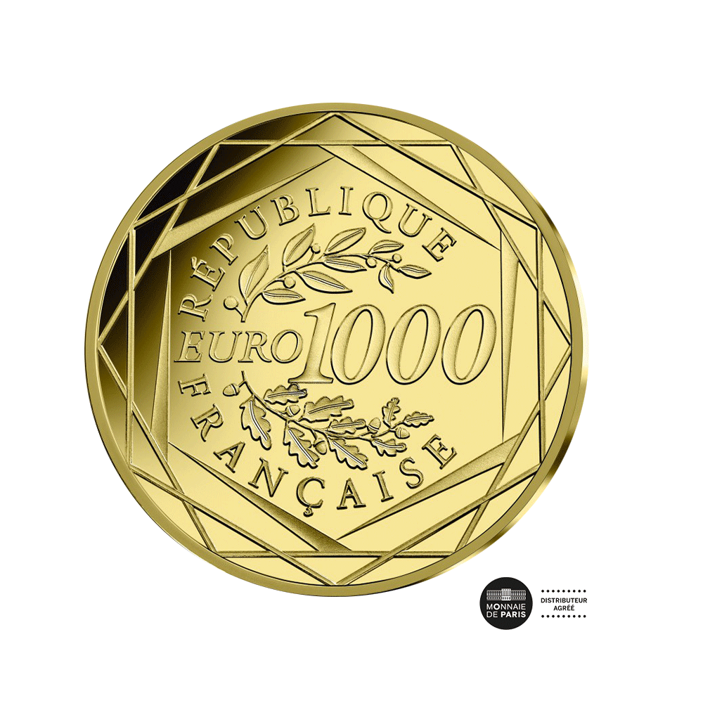 Numismatikabbildung - Währung von 1000 € Gold -