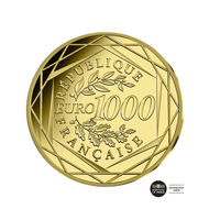 Figura numismatica - valuta di € 1000 oro -