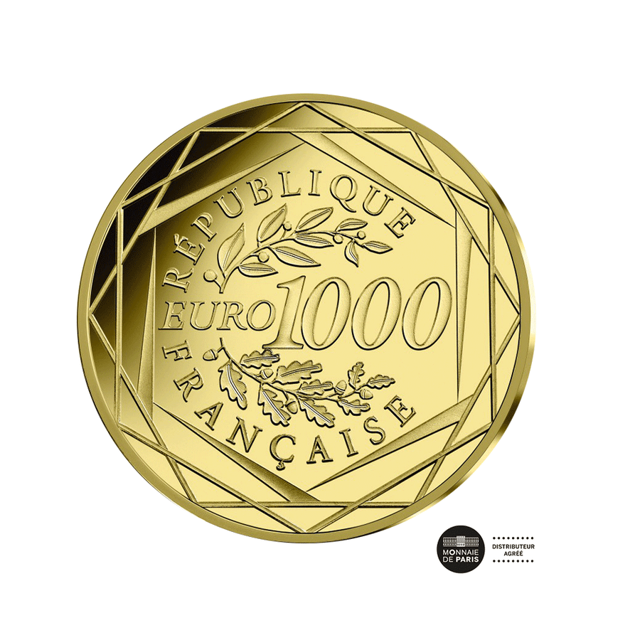 Numismatics figure - currency of € 1000 gold -