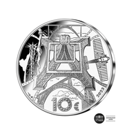 O desaparecimento da Torre Eiffel em 100 anos -10 euros em moedas de prata -2023
