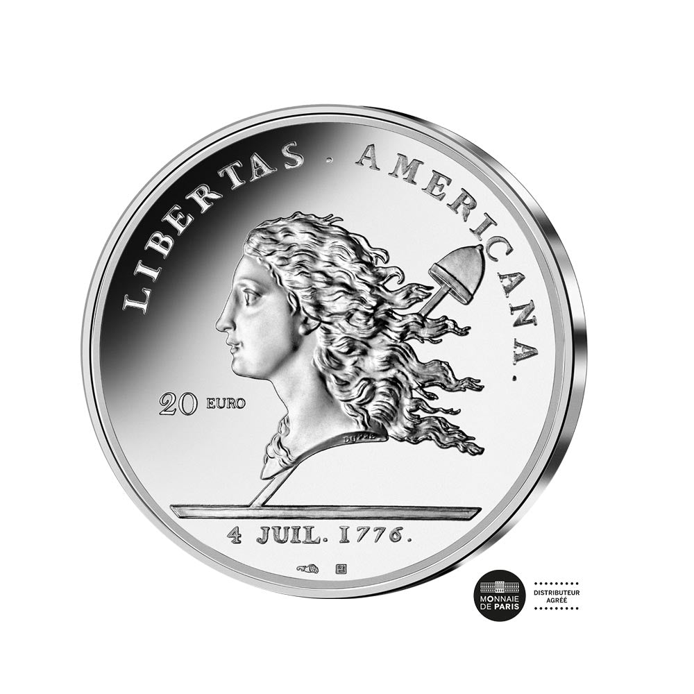 Libertas Americana - valuta van € 20 zilver 1 oz - be 2023