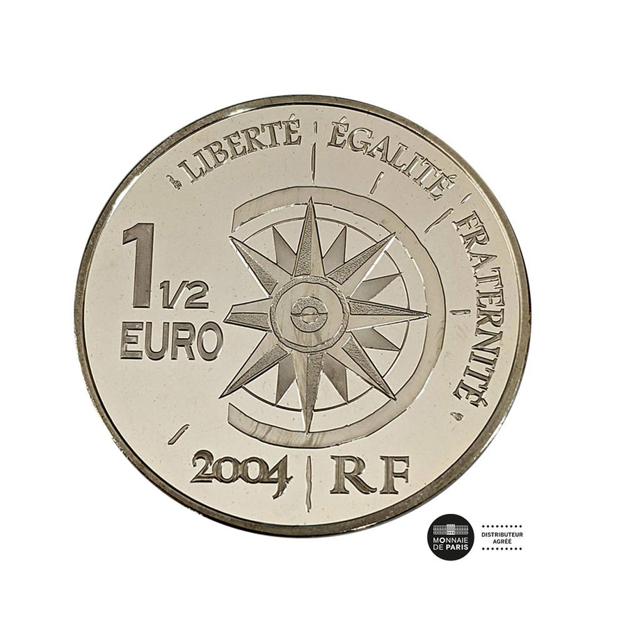 De gele cruise - valuta van 1,5 euro zilver - be 2004
