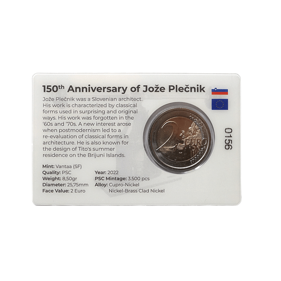Slovénie 2022 - 2 Euro Coincard -  150ème anniversaire de la naissance de Jože Plecnik