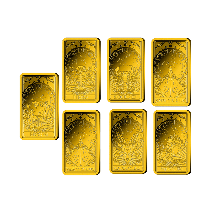 Les Signes du Zodiaque - Lot de 12 monnaies de 10$ Or 1/200 Oz - BE 2025