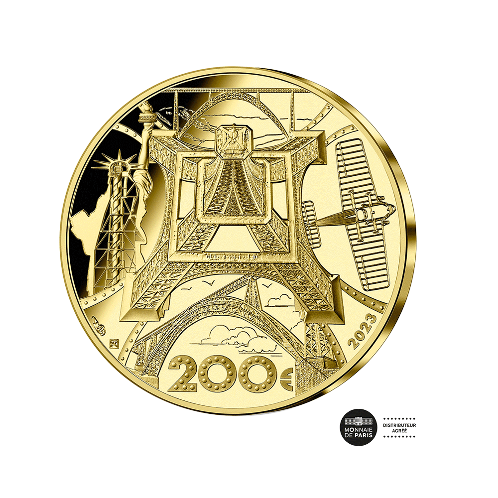 100 ans de la Disparition d'Eiffel - Monnaie de 200€ Or - BE 2023