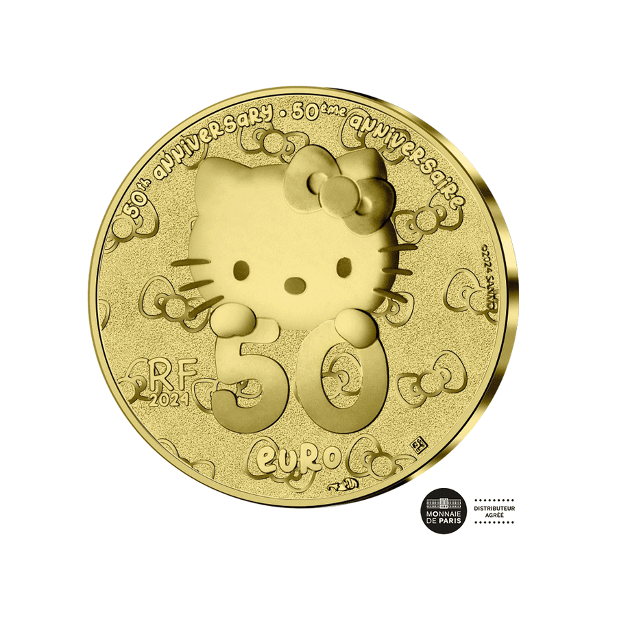 Hello Kitty - "Bonjour Paris" - Monnaie de 50€ Or 1/4 Oz - BE 2024