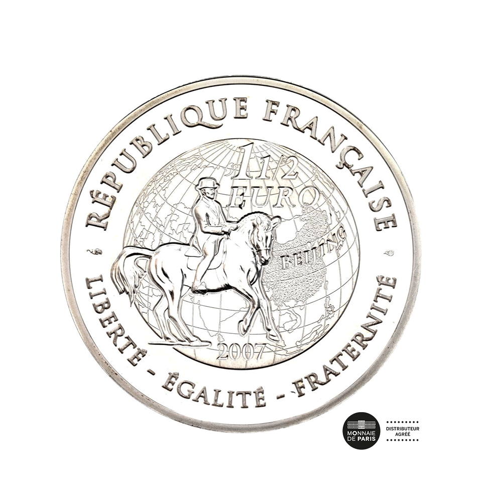 Jeux Olympiques Pékin 2008 - Equitation - Monnaie de 1,50€ Argent - BE 2007