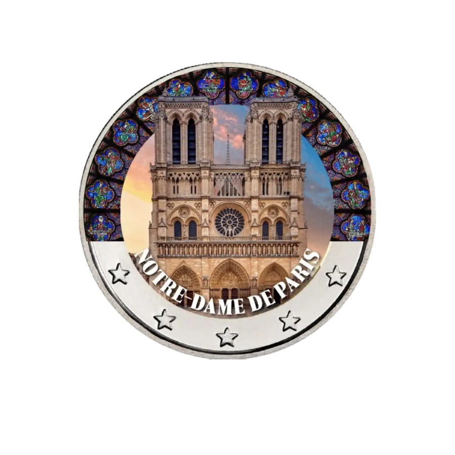 Notre Dame de Paris - 2 Euros Commémorative -  Colorisée (variantes disponibles)