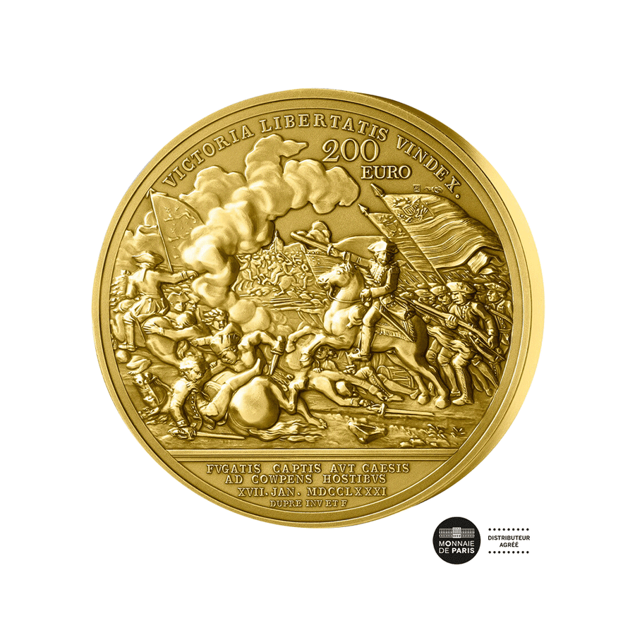 Indépendance des USA - Cowpens - Monnaie de 200€ Or - Haut relief 2024