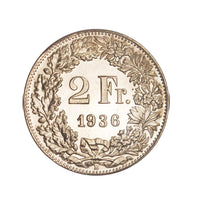 2 Francs - Helvetia Debout - Suisse - 1874-1967