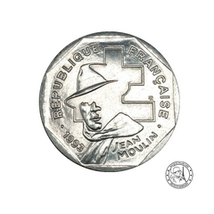 2 Francs - Jean Moulin - France - Vème République - 1993