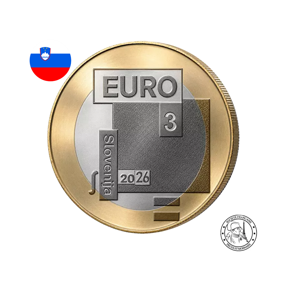Slovénie 2026 -  3 Euros Commémorative - L'année du poète Srecko Kosovel