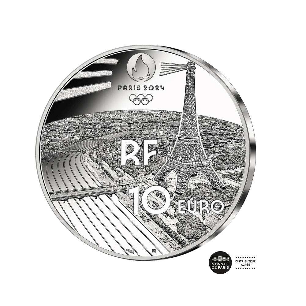 Parijs 2024 Olympische Spelen - De Relais de la Torche Olympique - valuta van € 10 geld - Be 2024