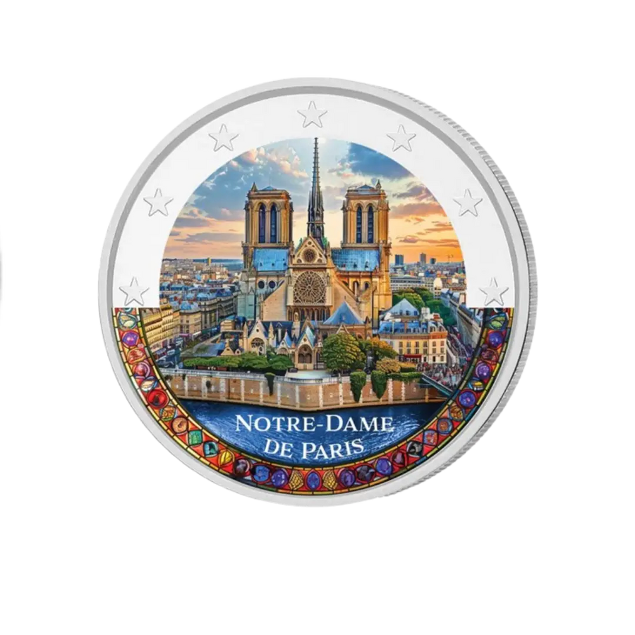 Notre Dame de Paris - 2 Euros Commémorative -  Colorisée (variantes disponibles)
