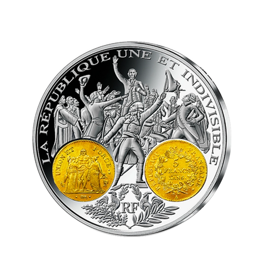 Frappe en Argent pur - 2000 ans d'Histoire Monétaire Française - 5 Francs Hercule An 6