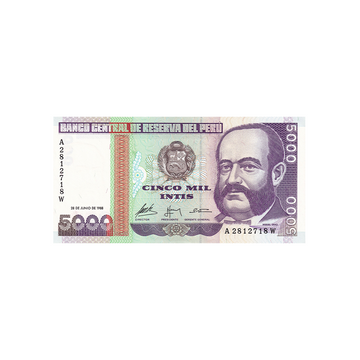 Pérou - Billet de 5000 Intis - 1988