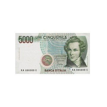 Italie - Billet de 5000 Lires - Bellini - 1985-2001