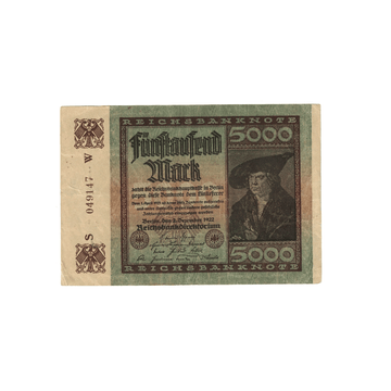 Allemagne - Billet de 5000 Reichsmark - 1922