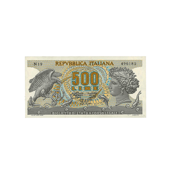 Italie - Billet de 500 Lires - Aréthuse - 1966-1975