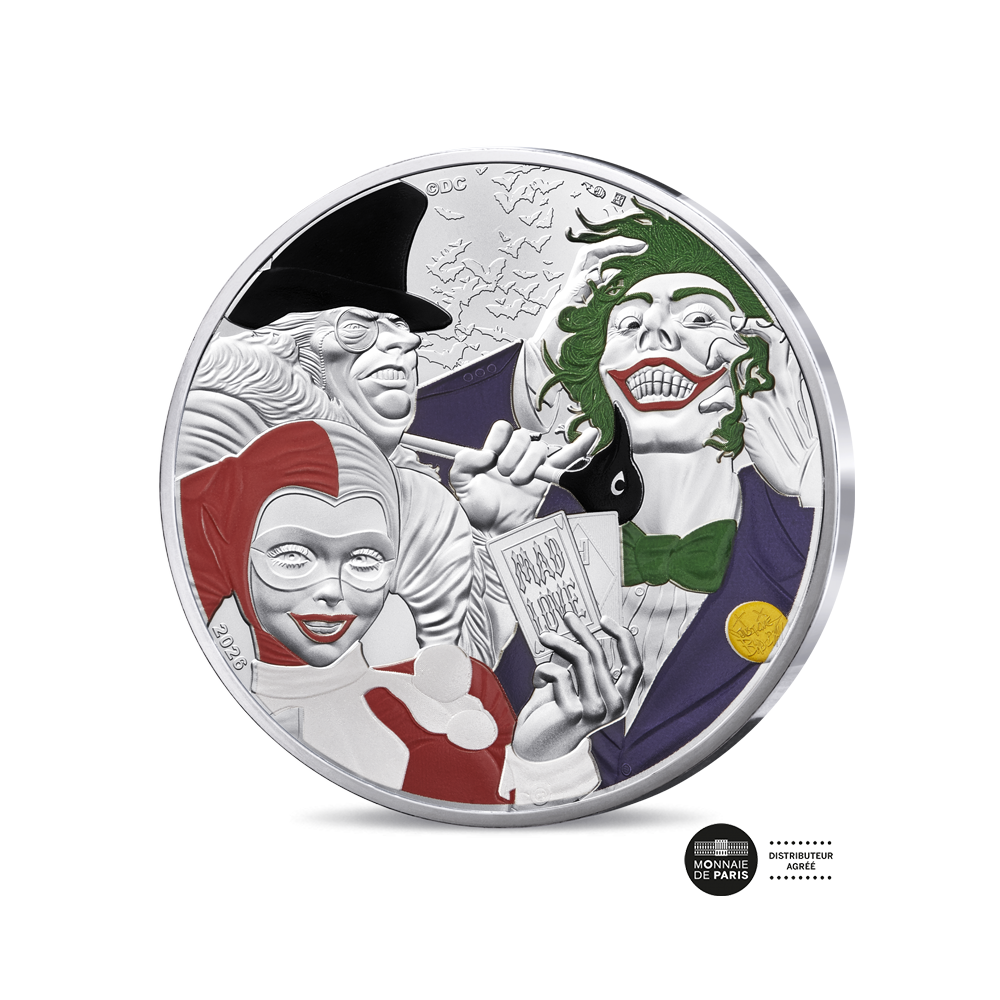 ⁣⁢Batman - Moeda de 50 Euros em Prata Comemorativa - Colorida 2026⁤⁣
