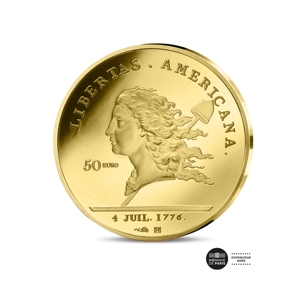 Indépendance des Etats-Unis - Monnaie de 50 Euros Or ¼ Oz- BE 2026