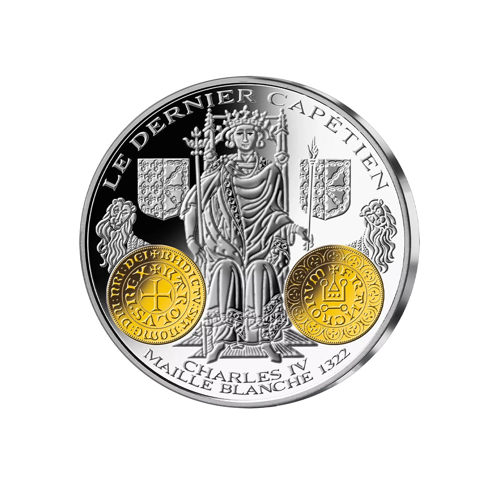 Frappe en Argent pur - 2000 ans d'Histoire Monétaire Française - Maille Blanche Charles IV 1322