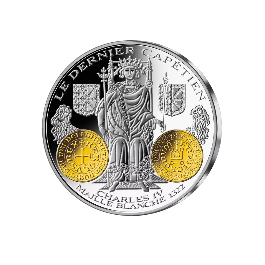 Frappe en Argent pur - 2000 ans d'Histoire Monétaire Française - Maille Blanche Charles IV 1322