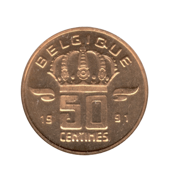 50 centimes - Mineur - Belgique - 1952-2001