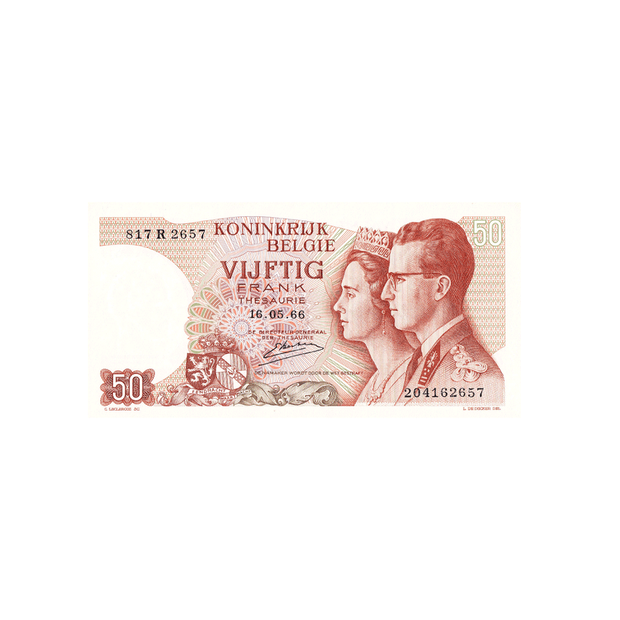 Belgique - Billet 50 Francs - 1966