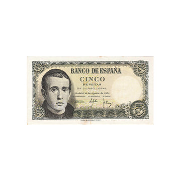 Espagne - Billet de 5 Pesetas - 1951