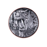 Prédateur Préhistorique - Le Smilodon - Monnaie de 10 Vatu Argent - Antique Finish 2026