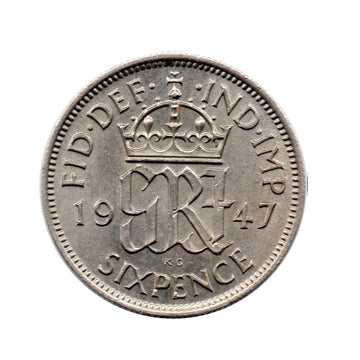 6 Pence - George VI - Royaume-Uni - 1947-1948