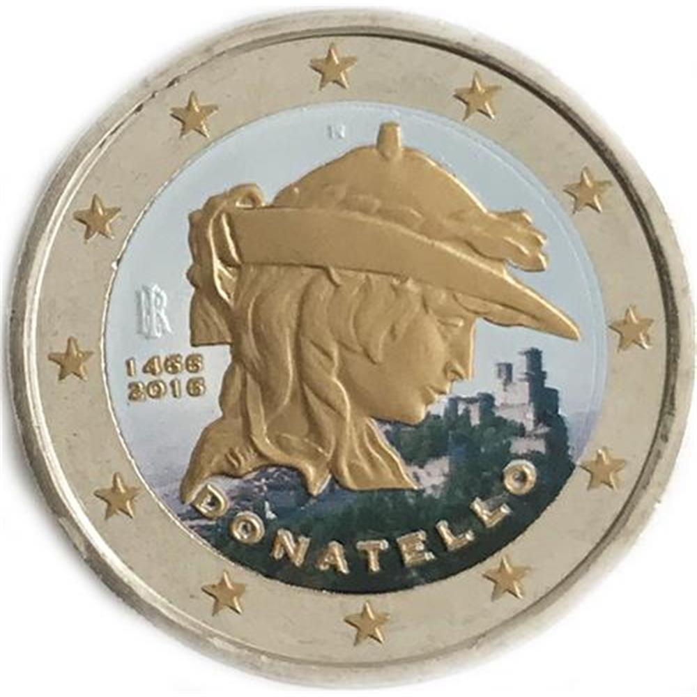 Italie 2016 - 2 Euros Commémorative -Donatello - Colorisée