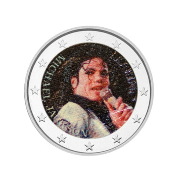 Michael Jackson - 2 Euro commemorative - Colorized