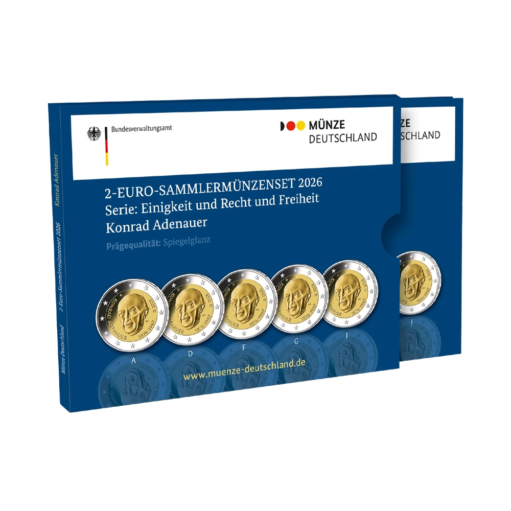 Allemagne 2026 - 2 Euros commémorative - 150e anniversaire de la naissance de Konrad Adenauer - BE