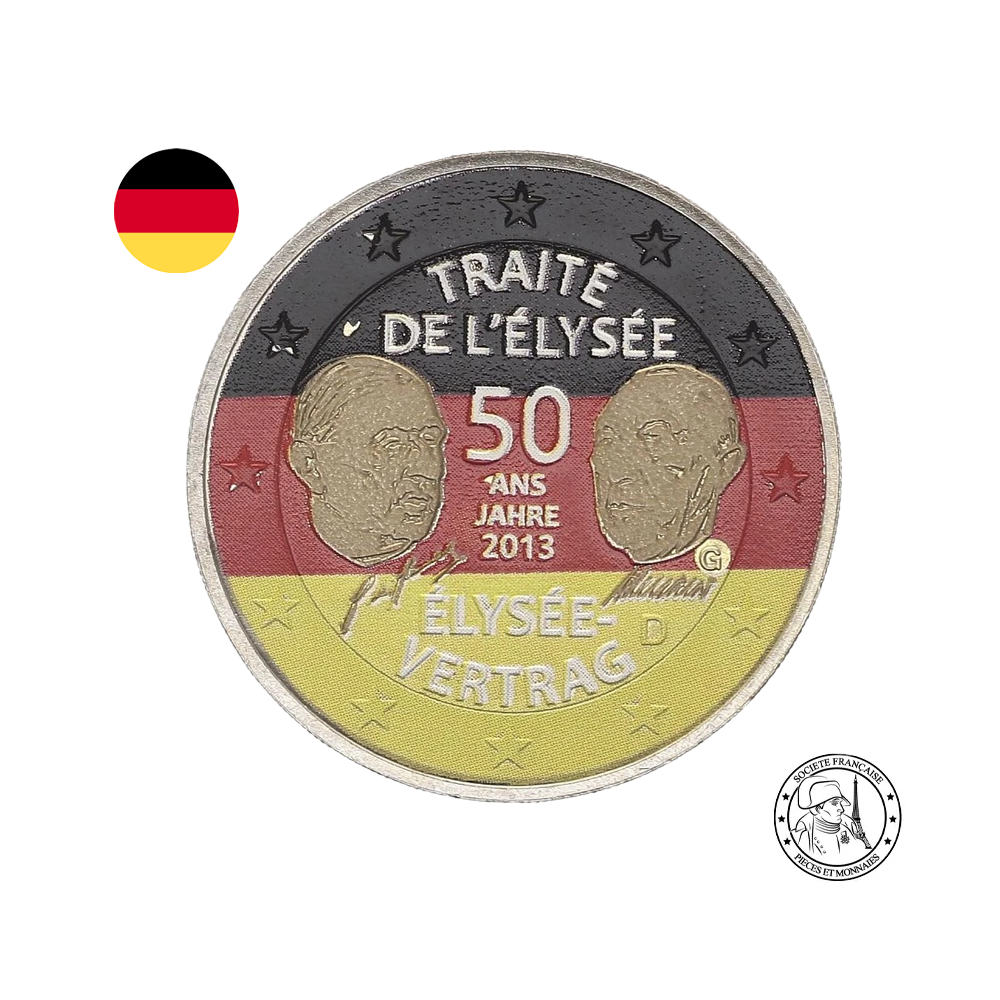 Allemagne 2013 - Traité de l'Elysée - 2 Euros Commémorative - Colorisée