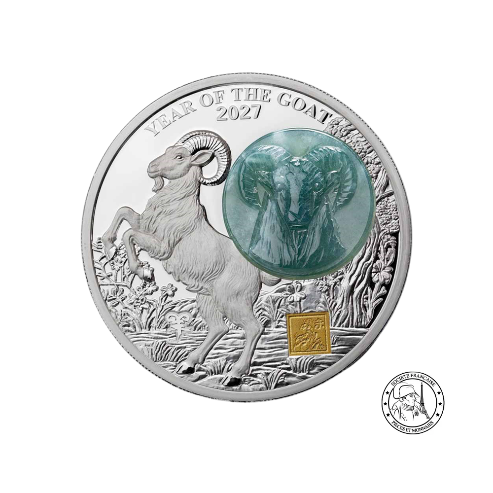 ⁣⁢Año de la Cabra - Moneda de 25 Francos 2 Oz Plata - BE 2027⁤⁣