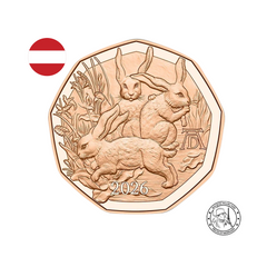 Autriche 2026 - Monnaie de 5 Euros - Sainte famille aux trois lapins de Dürer